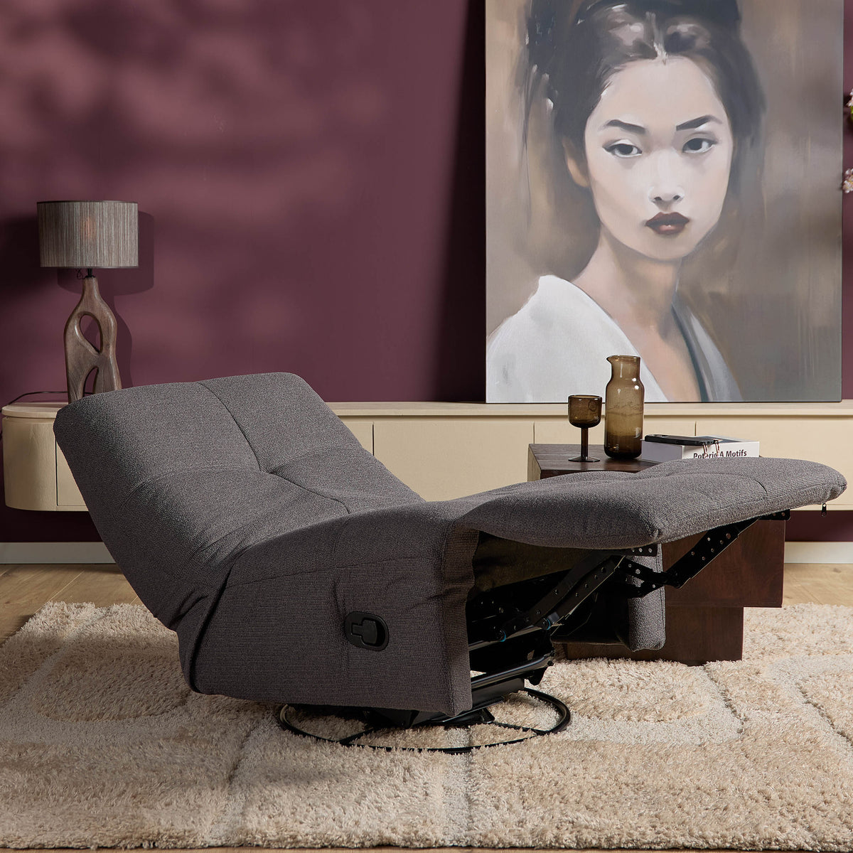 Fauteuil relax Lazy Tissu Gris foncé Starfurn
