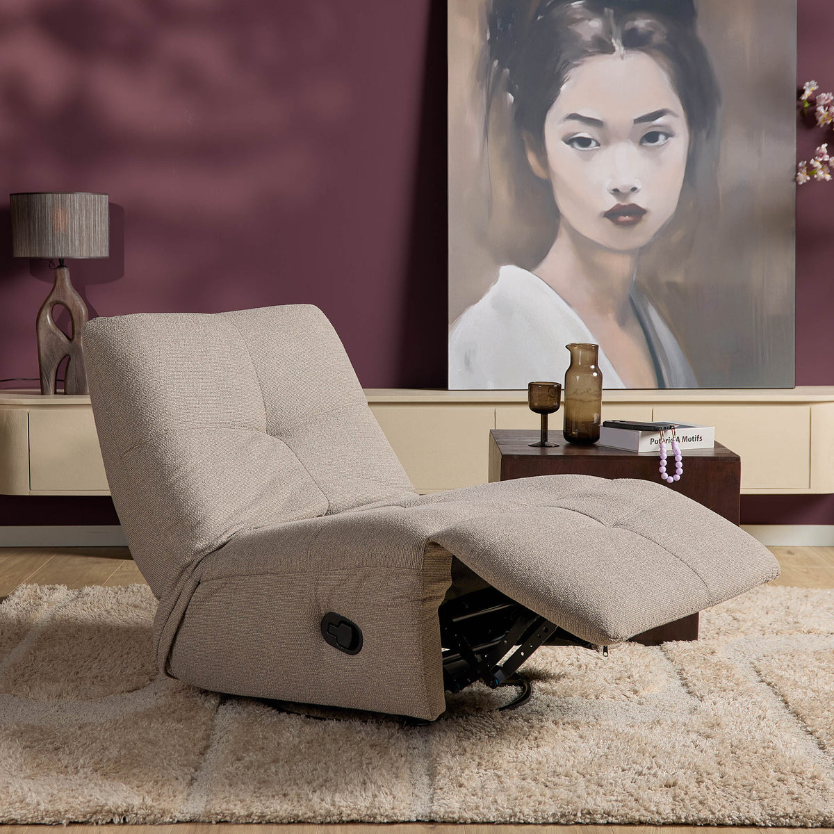 Fauteuil relax Lazy Tissu Taupe Starfurn