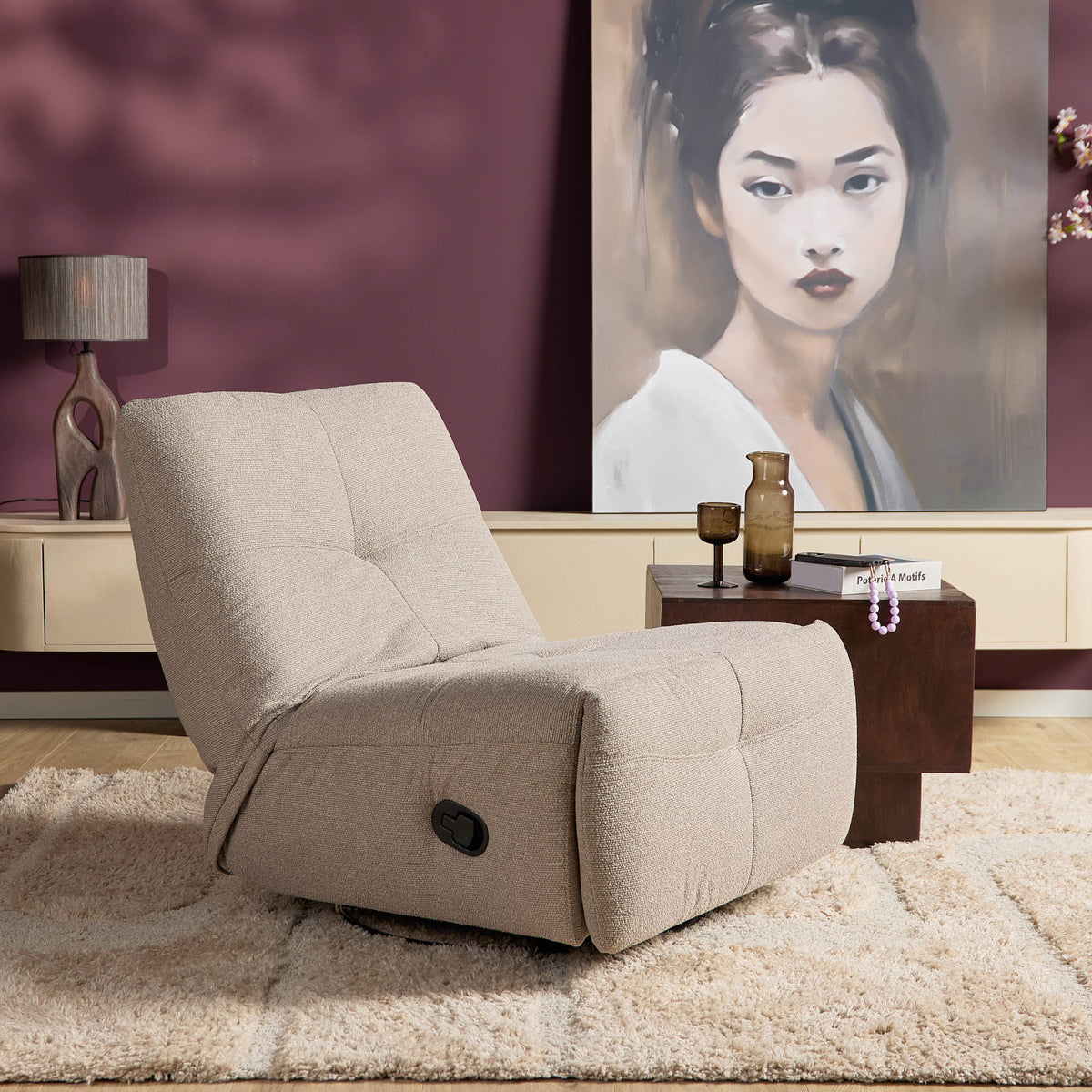 Fauteuil relax Lazy Tissu Taupe Starfurn
