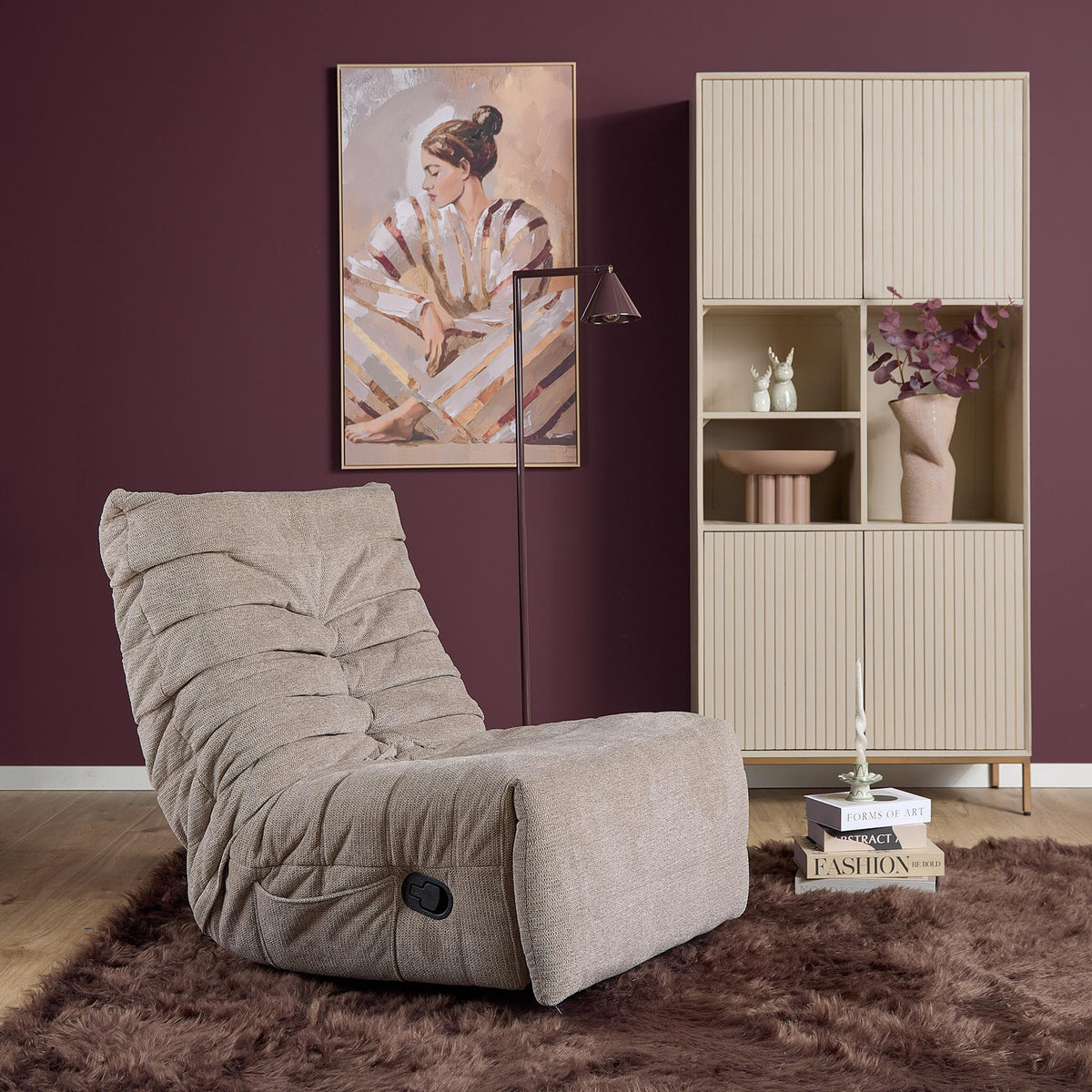 Fauteuil relax Zen Tissu Taupe Starfurn