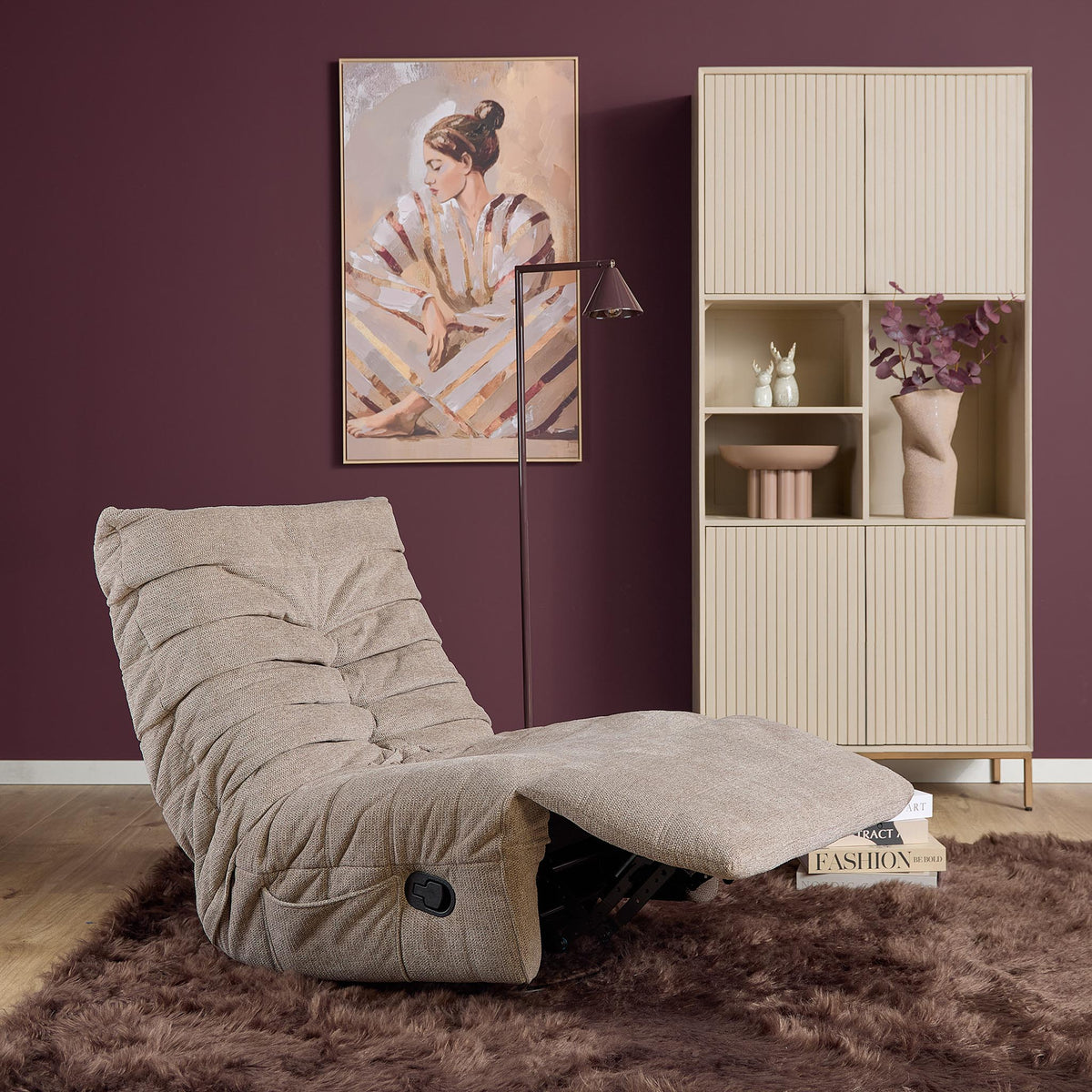 Fauteuil relax Zen Tissu Taupe Starfurn