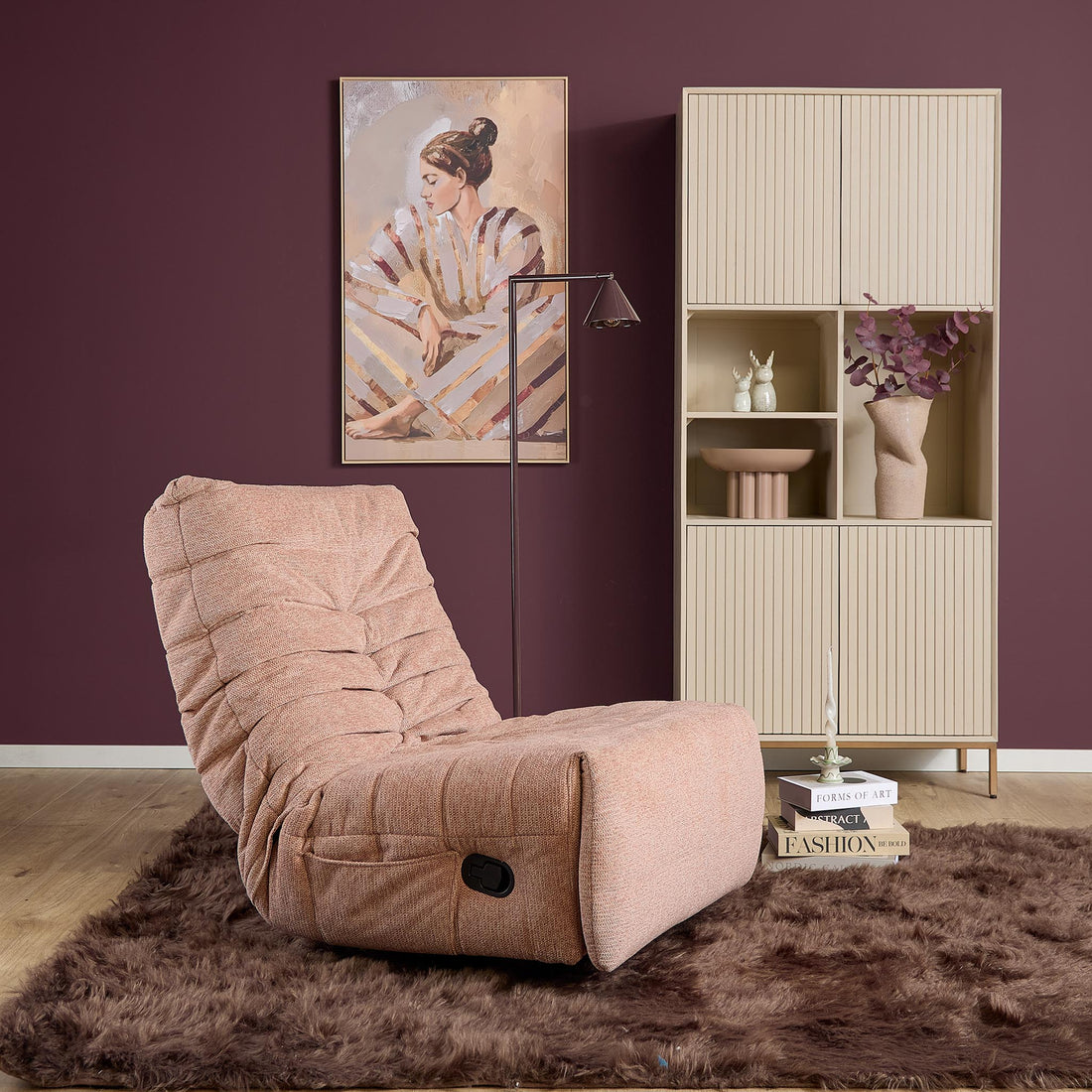 Fauteuil relax Zen Tissu Rose Starfurn