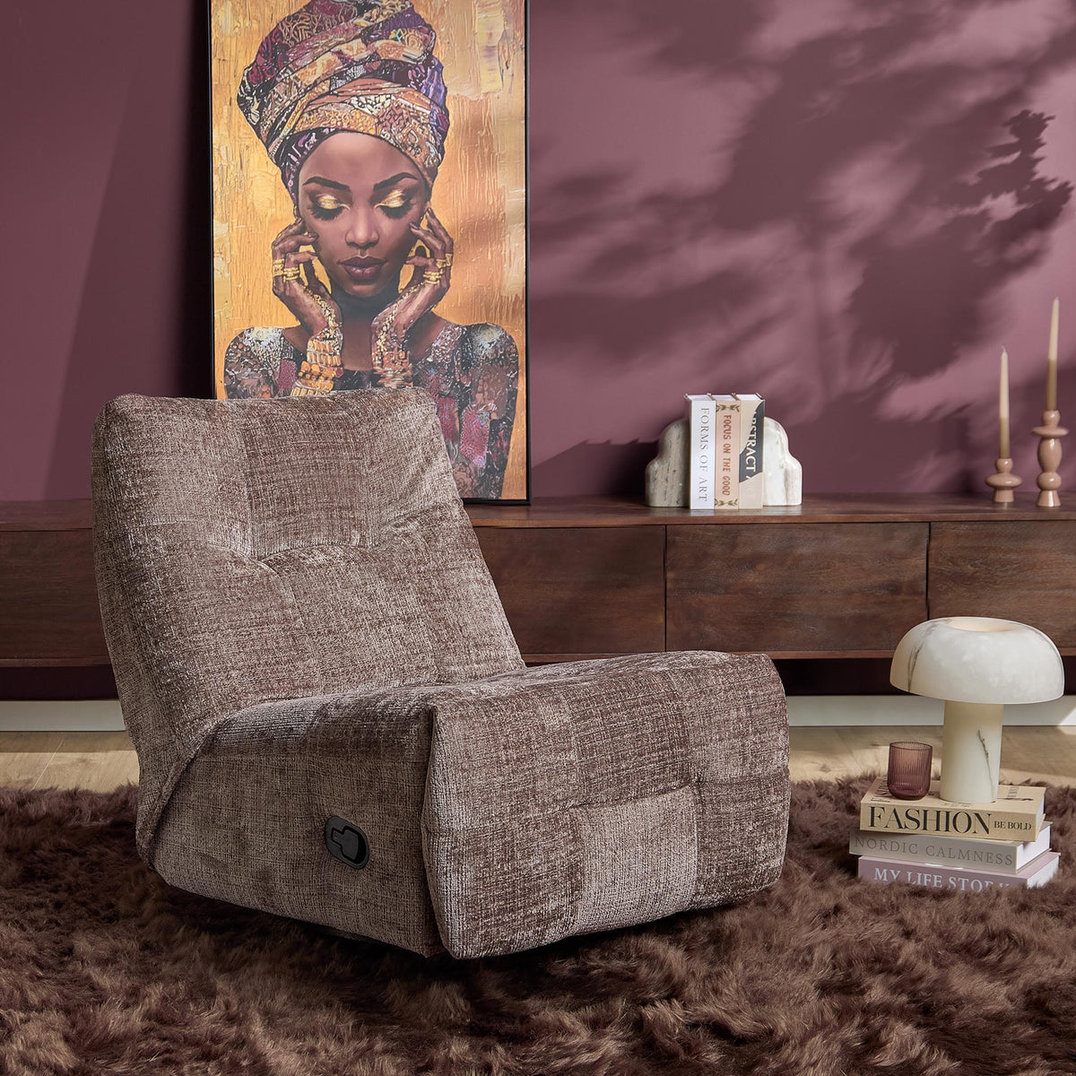 Fauteuil relax Chill en tissu Clay Starfurn
