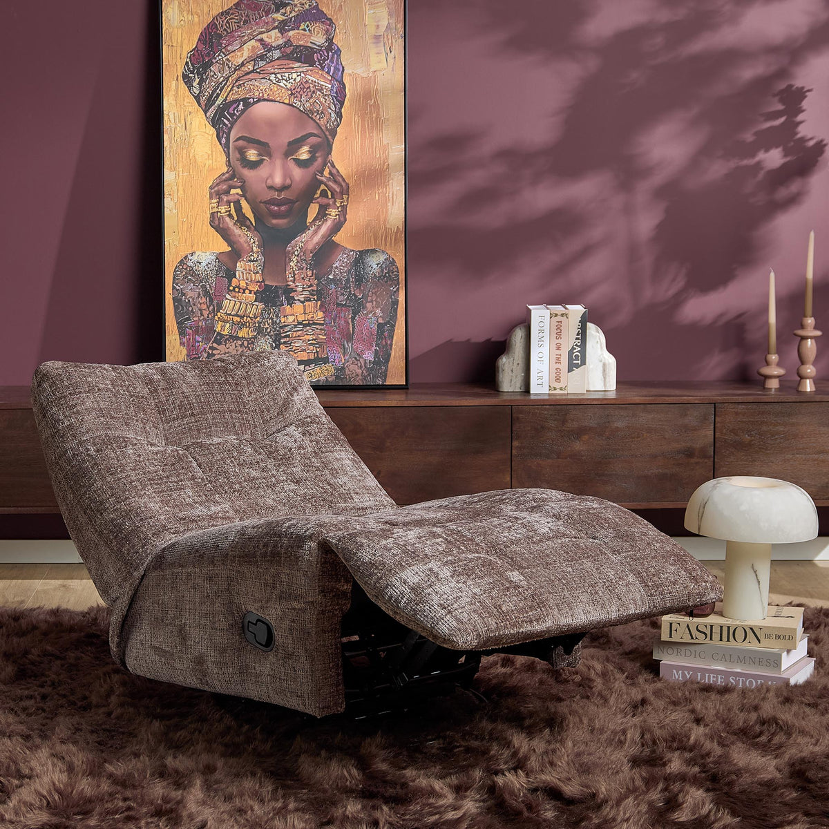 Fauteuil relax Chill en tissu Clay Starfurn