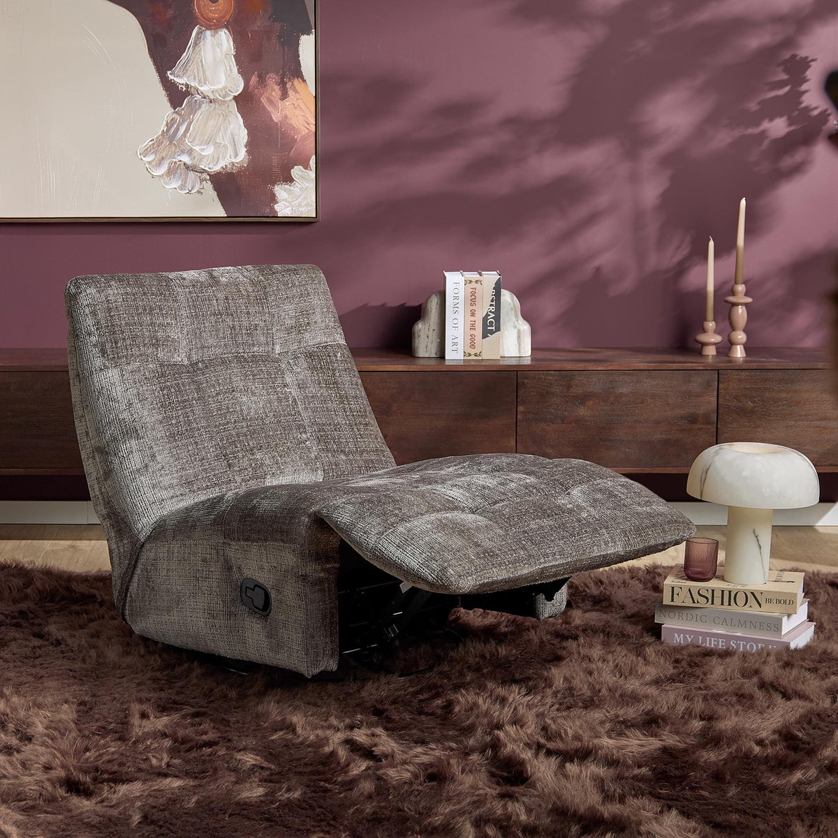 Fauteuil relax Chill Tissu Gris Starfurn