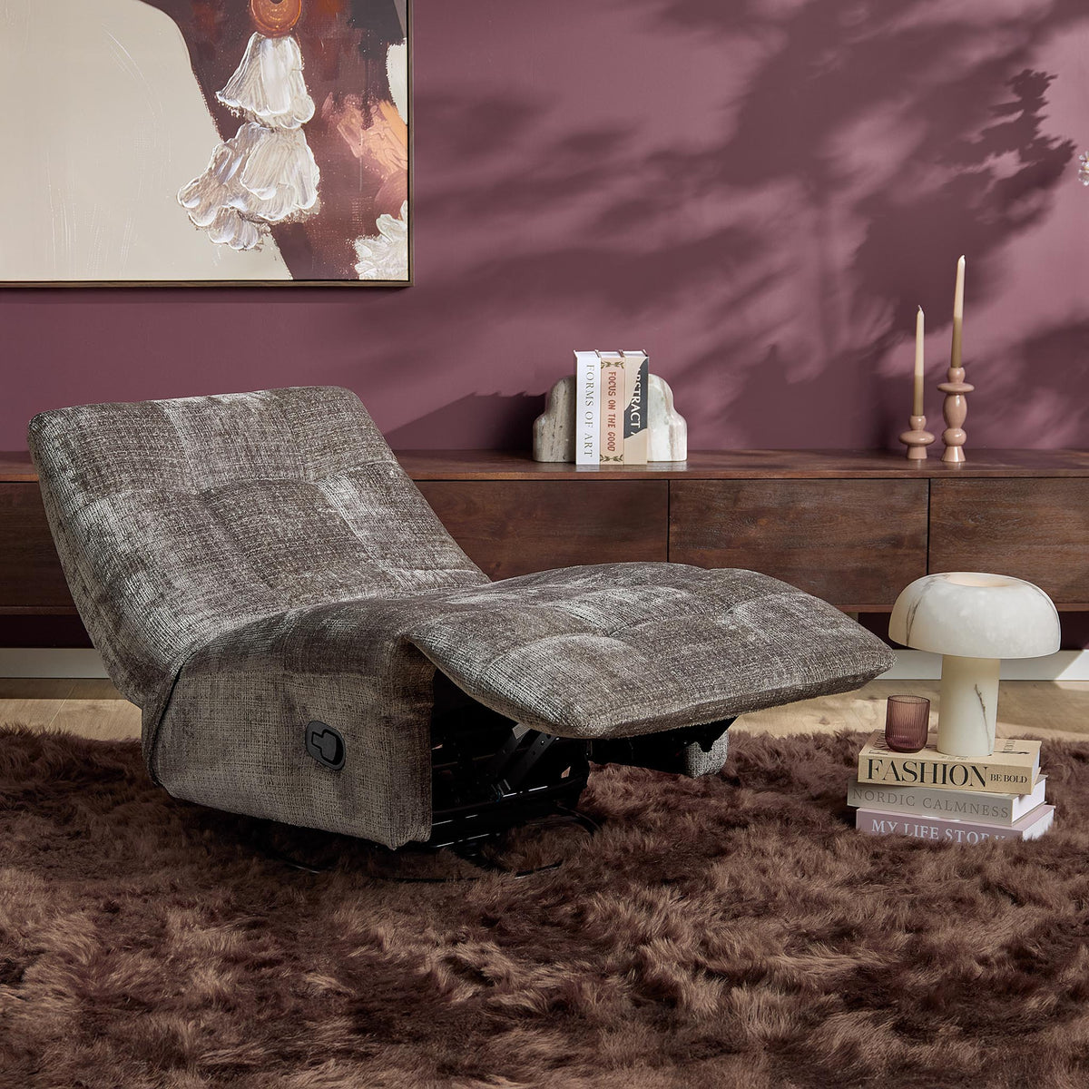 Fauteuil relax Chill Tissu Gris Starfurn