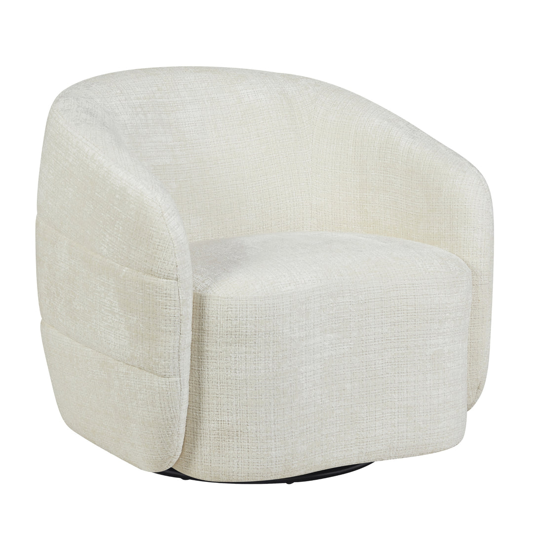Fauteuil Yara pivotant en tissu blanc cassé Starfurn