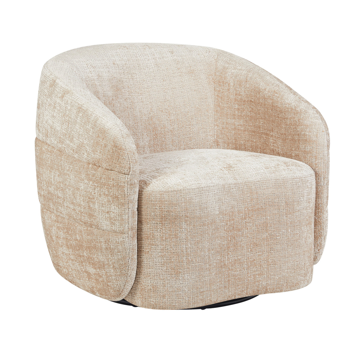 Fauteuil Yara pivotant en tissu beige Starfurn