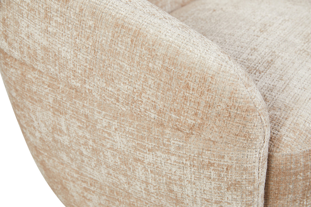 Fauteuil Yara pivotant en tissu beige Starfurn