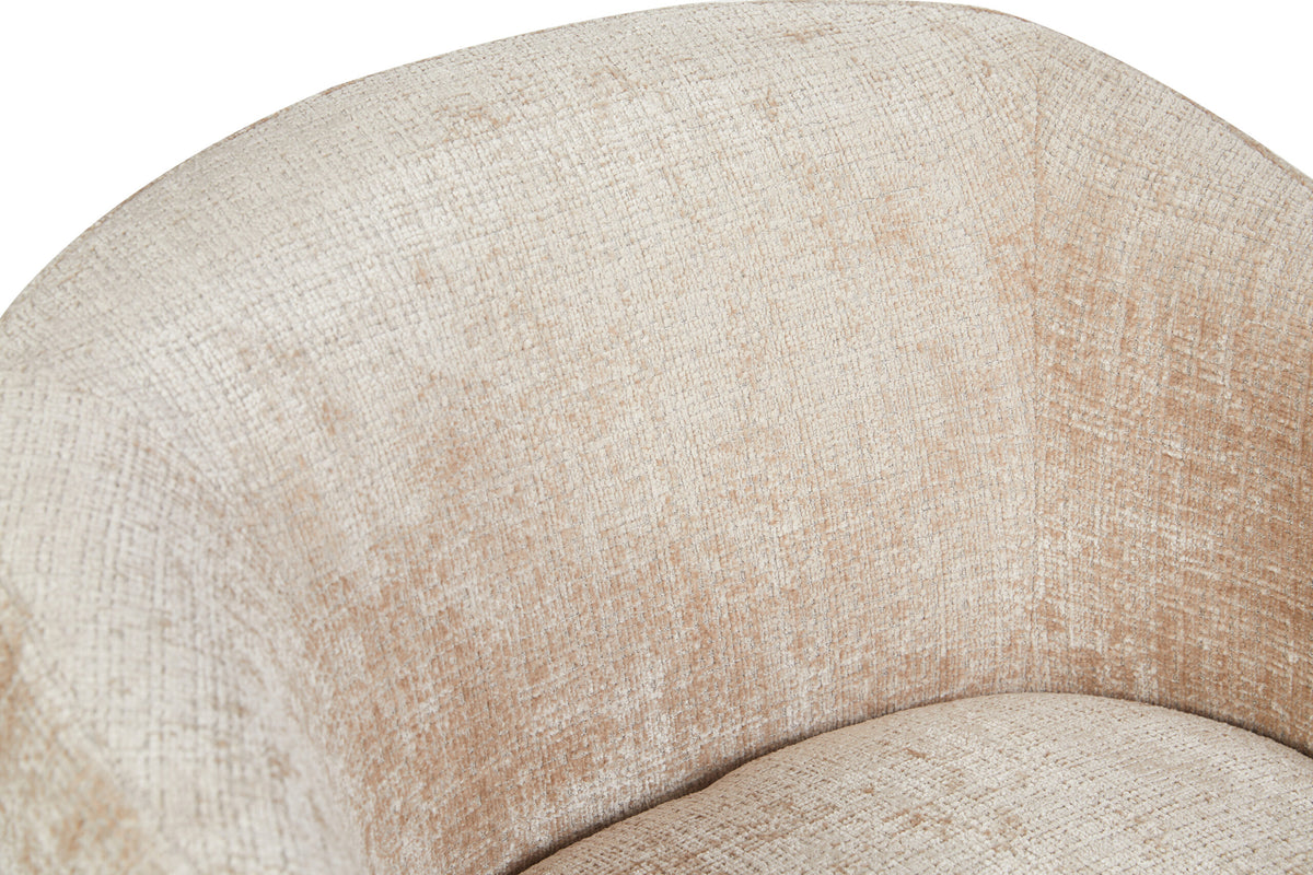 Fauteuil Yara pivotant en tissu beige Starfurn