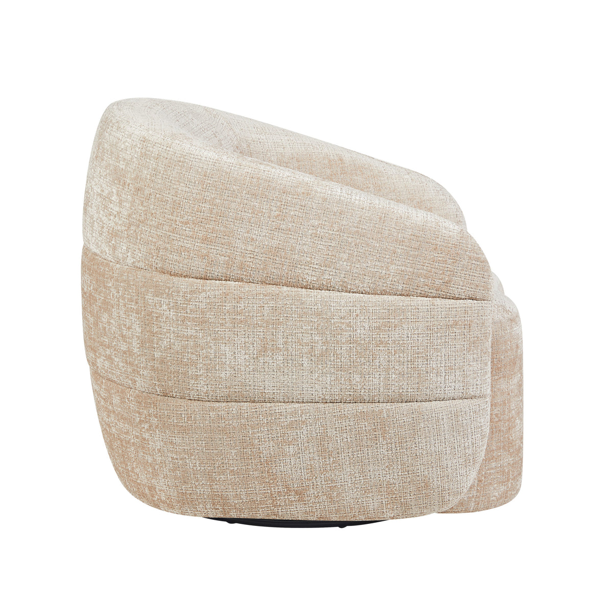 Fauteuil Yara pivotant en tissu beige Starfurn