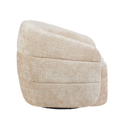 Fauteuil Yara pivotant en tissu beige Starfurn