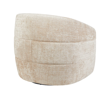 Fauteuil Yara pivotant en tissu beige Starfurn