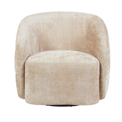Fauteuil Yara pivotant en tissu beige Starfurn