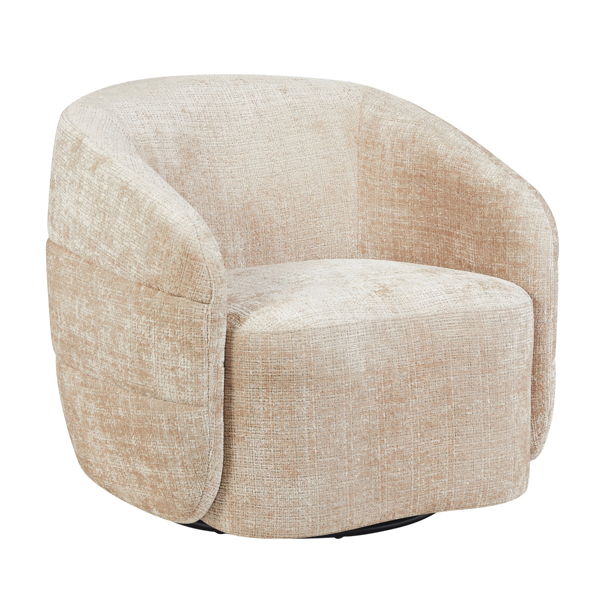 Fauteuil Yara pivotant en tissu beige Starfurn