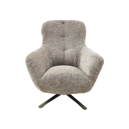 Fauteuil Nena pivotant en tissu marron Starfurn