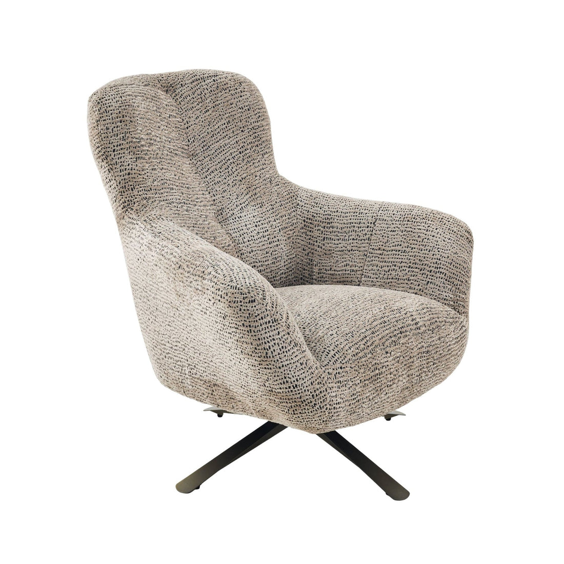 Fauteuil Nena pivotant en tissu marron Starfurn