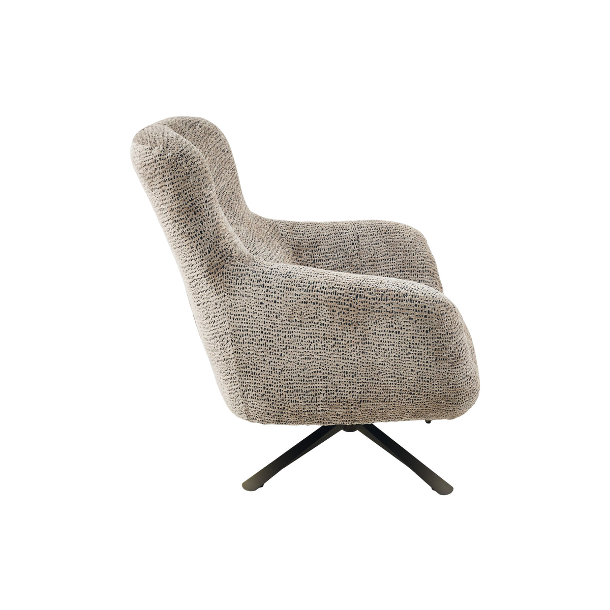 Fauteuil Nena pivotant en tissu marron Starfurn