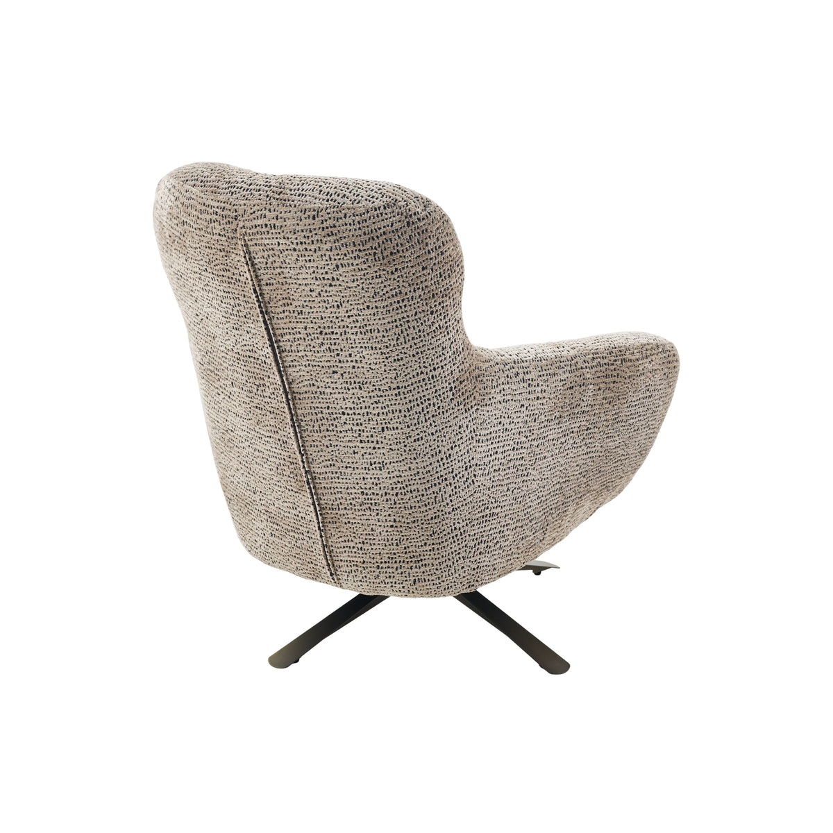 Fauteuil Nena pivotant en tissu marron Starfurn
