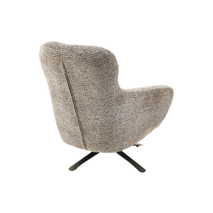 Fauteuil Nena pivotant en tissu marron Starfurn