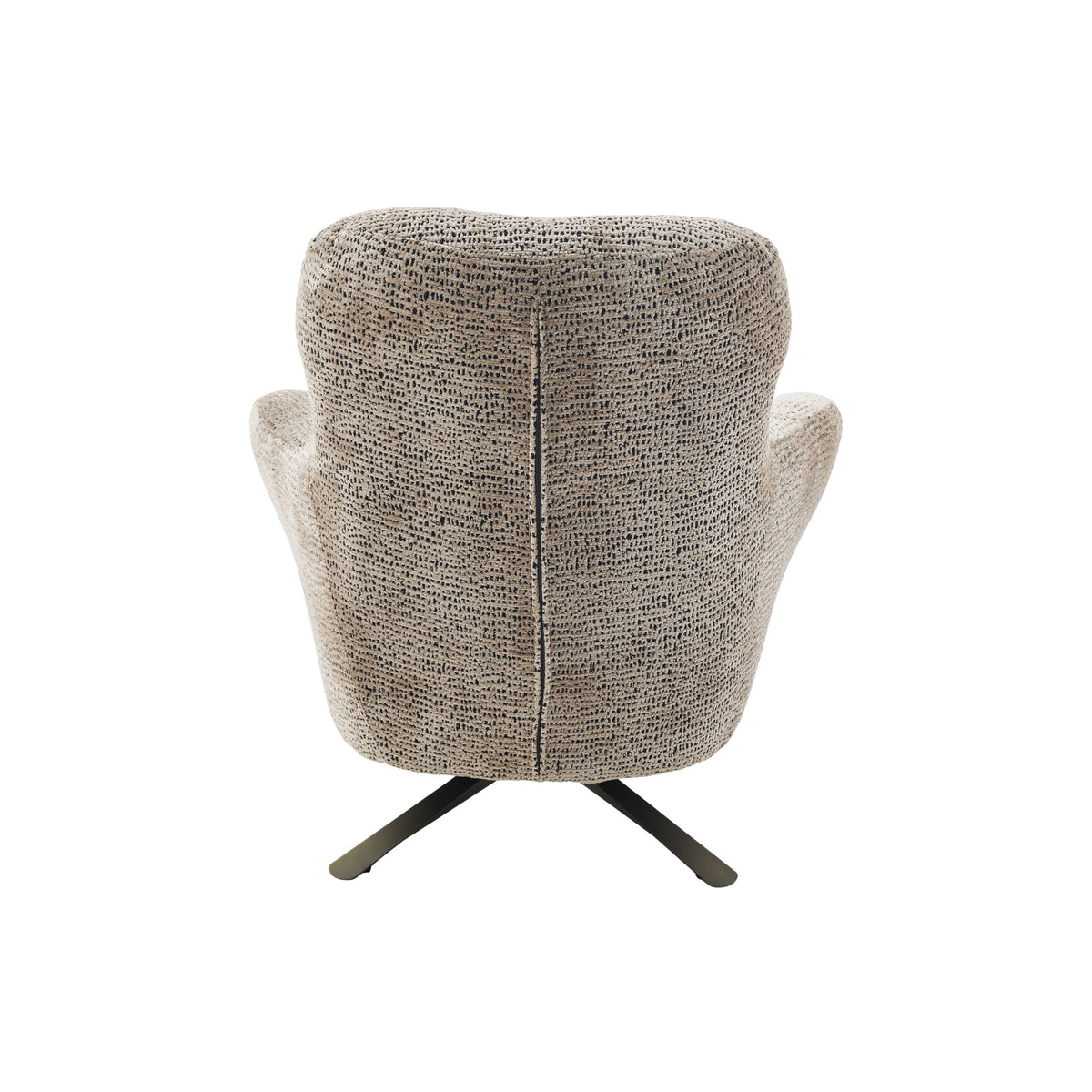 Fauteuil Nena pivotant en tissu marron Starfurn