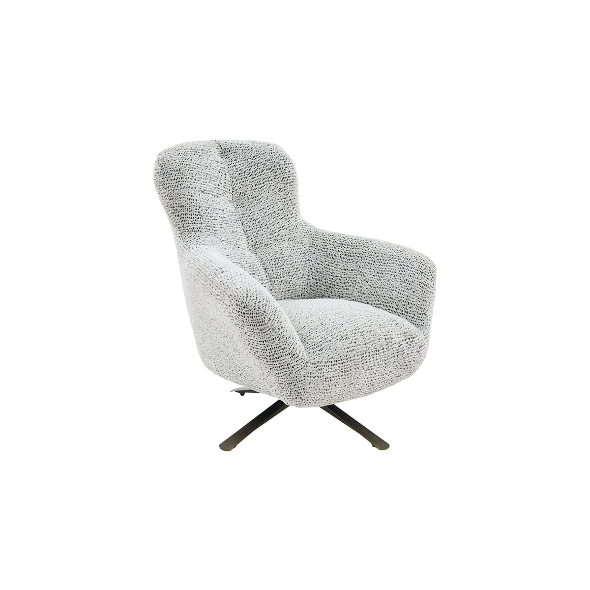Fauteuil Nena pivotant en tissu marron Starfurn