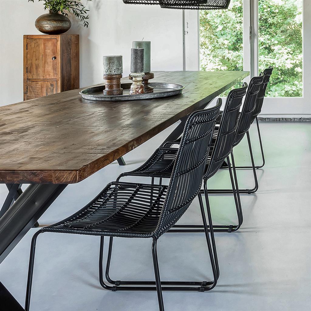 Chaise de terrasse Jane noire, lot de 2, Raw Materials