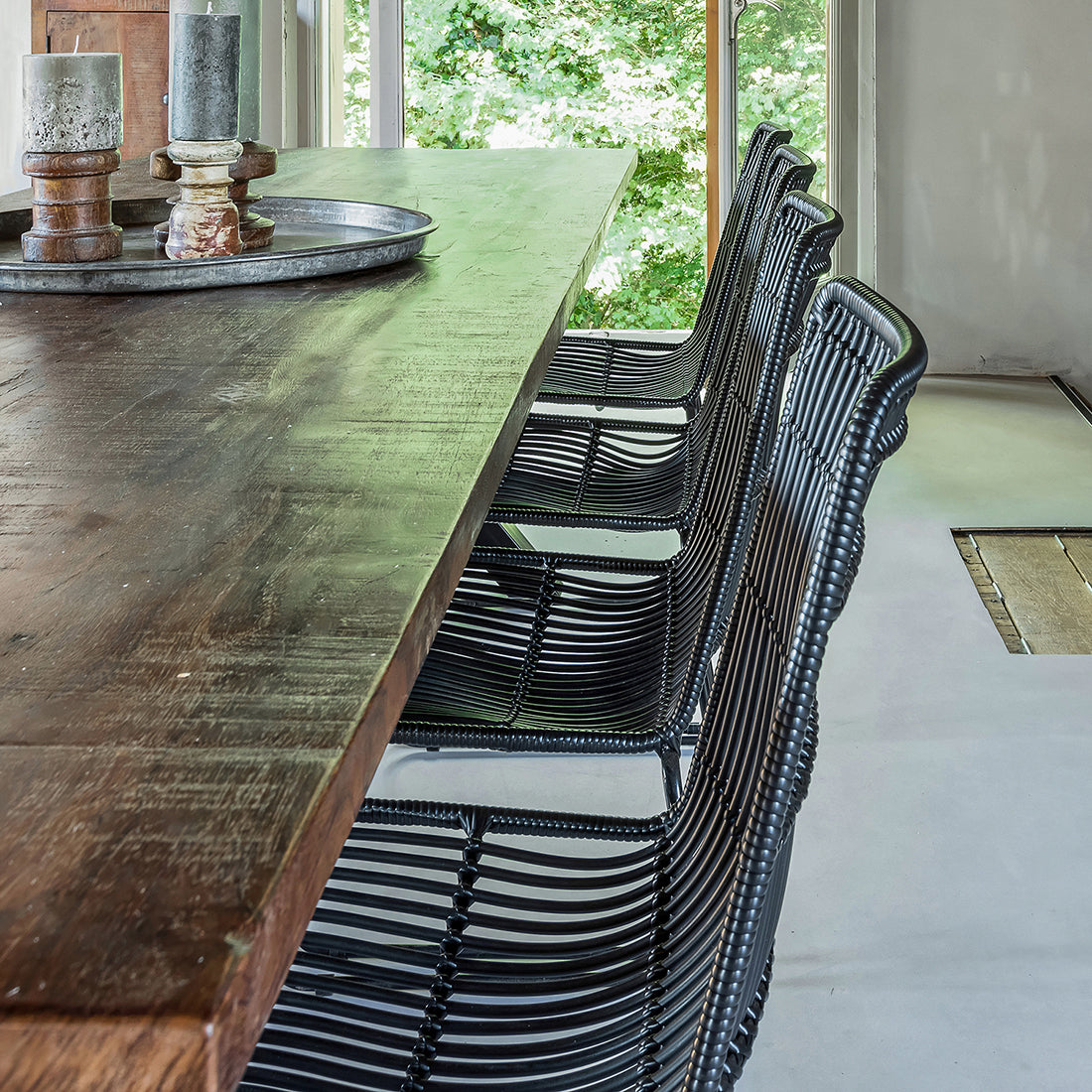 Chaise de terrasse Jane noire, lot de 2, Raw Materials