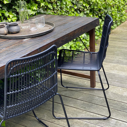 Chaise de terrasse Jane noire, lot de 2, Raw Materials