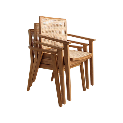 Lot de 2 chaises de salle à manger Nova en teck Raw Materials