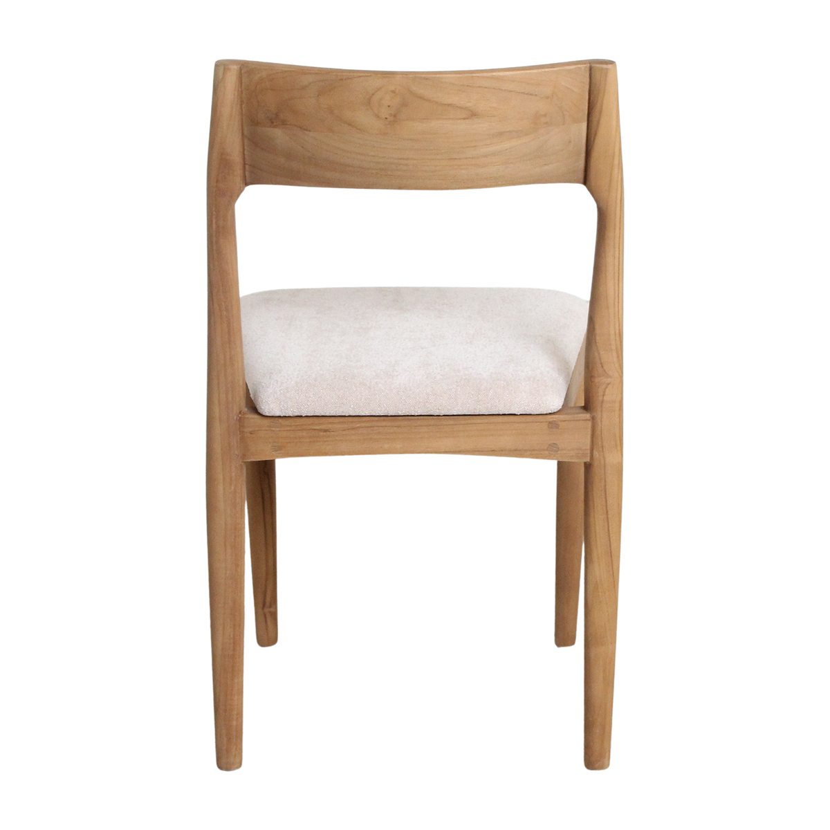 Freya Chaise de salle à manger en teck sans accoudoirs Crème Lot de 2 Raw Materials
