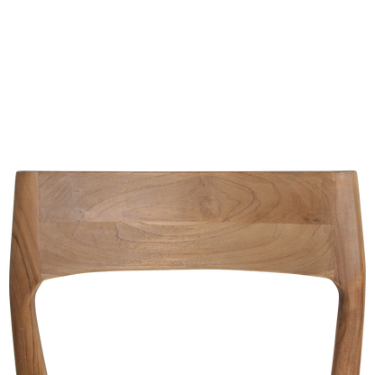 Freya Chaise de salle à manger en teck sans accoudoirs Crème Lot de 2 Raw Materials