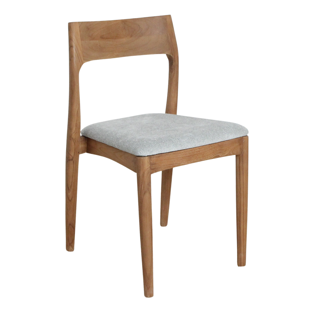 Chaise de salle à manger en teck Freya sans accoudoirs vert clair lot de 2 Raw Materials
