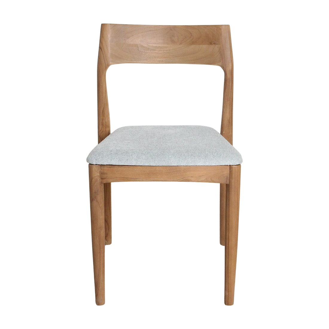 Chaise de salle à manger en teck Freya sans accoudoirs vert clair lot de 2 Raw Materials