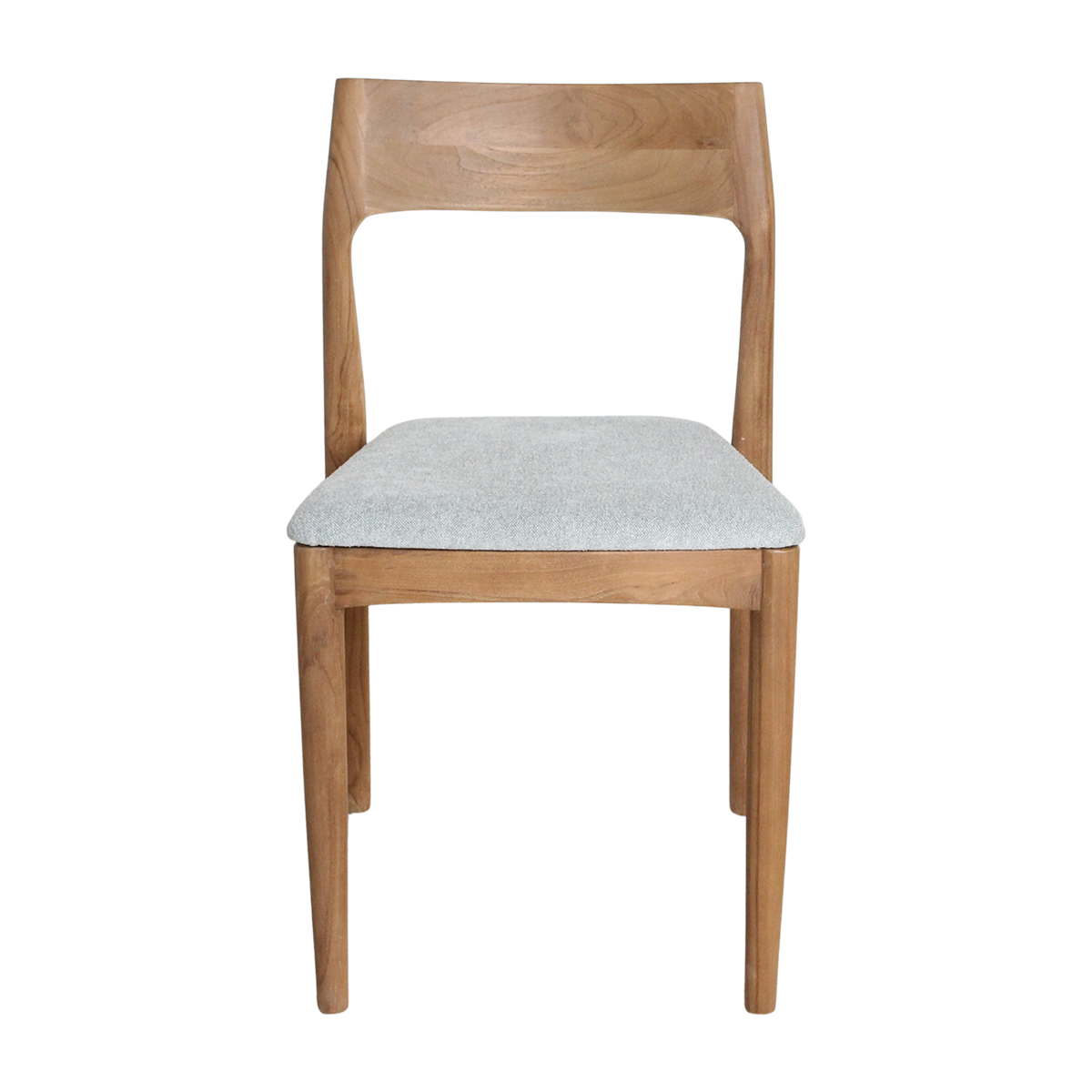 Chaise de salle à manger en teck Freya sans accoudoirs vert clair lot de 2 Raw Materials