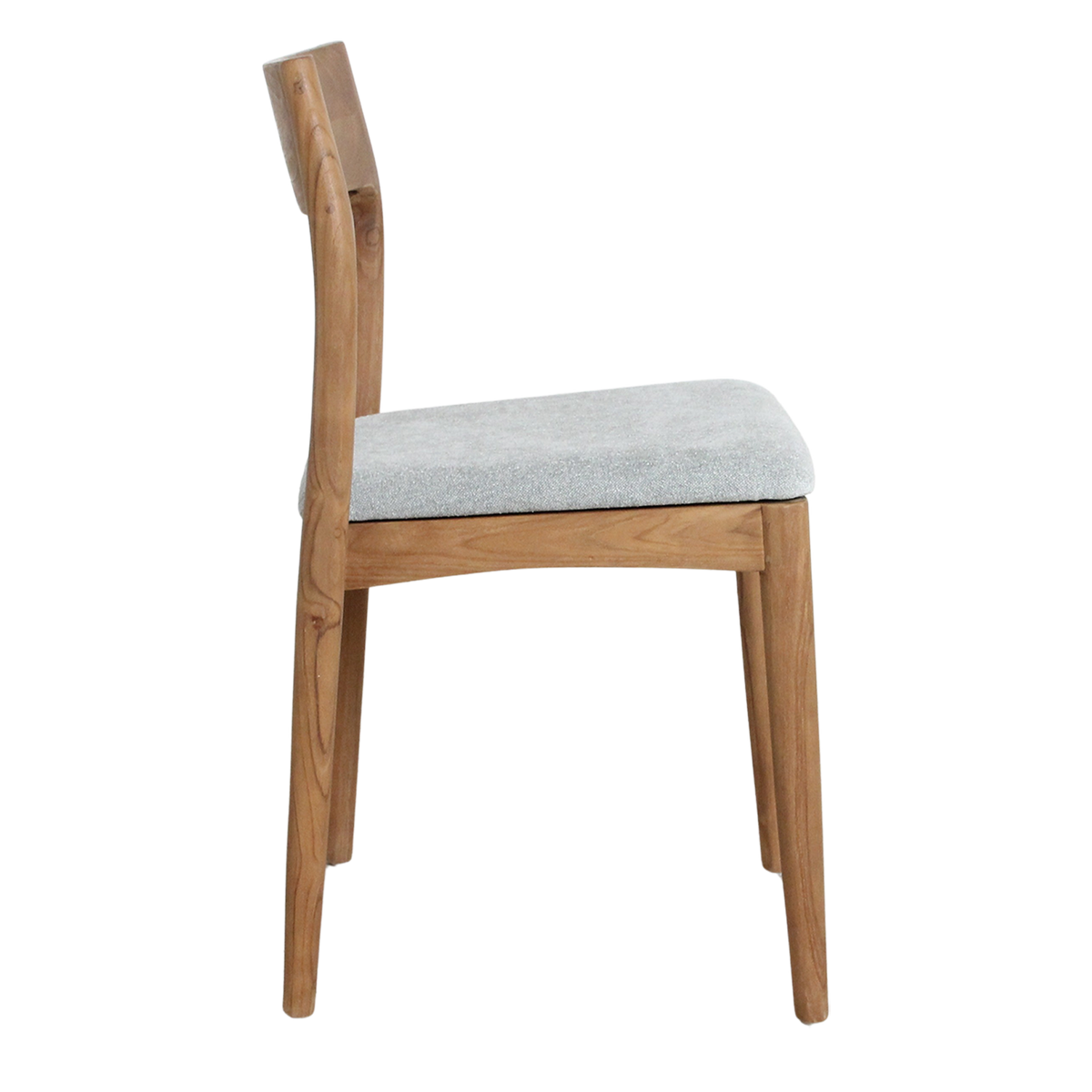 Chaise de salle à manger en teck Freya sans accoudoirs vert clair lot de 2 Raw Materials