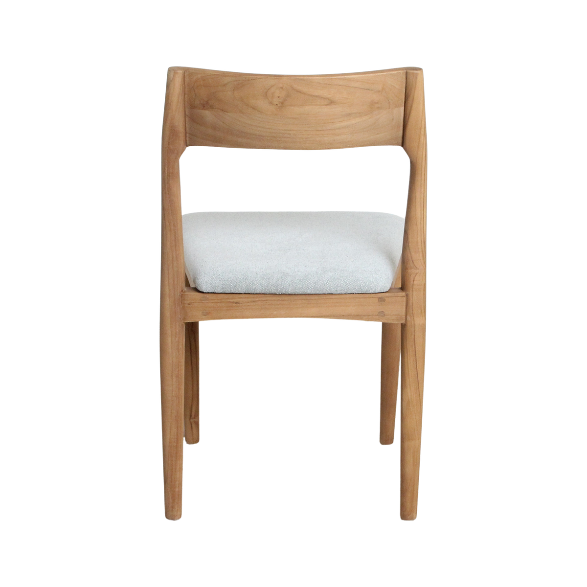Chaise de salle à manger en teck Freya sans accoudoirs vert clair lot de 2 Raw Materials