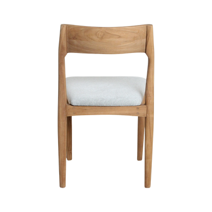 Chaise de salle à manger en teck Freya sans accoudoirs vert clair lot de 2 Raw Materials