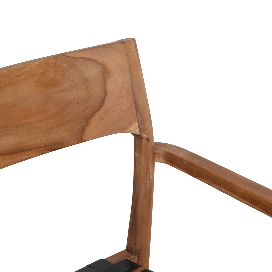 Chaise de salle à manger Freya avec accoudoirs, cuir noir, lot de 2, Raw Materials