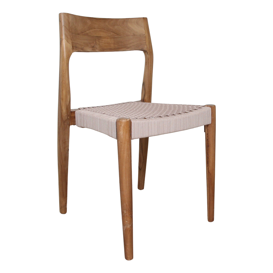 Chaise de salle à manger en teck Freya sans accoudoirs Naturel Lot de 2 Raw Materials