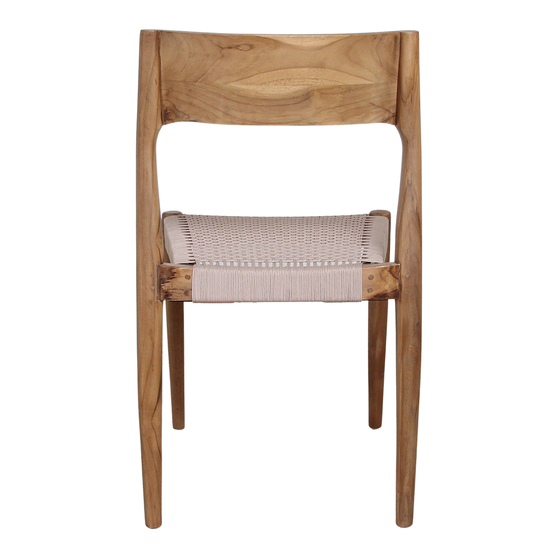 Chaise de salle à manger en teck Freya sans accoudoirs Naturel Lot de 2 Raw Materials