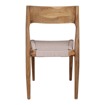 Chaise de salle à manger en teck Freya sans accoudoirs Naturel Lot de 2 Raw Materials