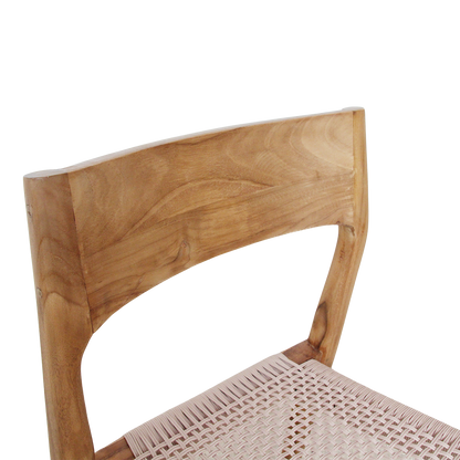 Chaise de salle à manger en teck Freya sans accoudoirs Naturel Lot de 2 Raw Materials