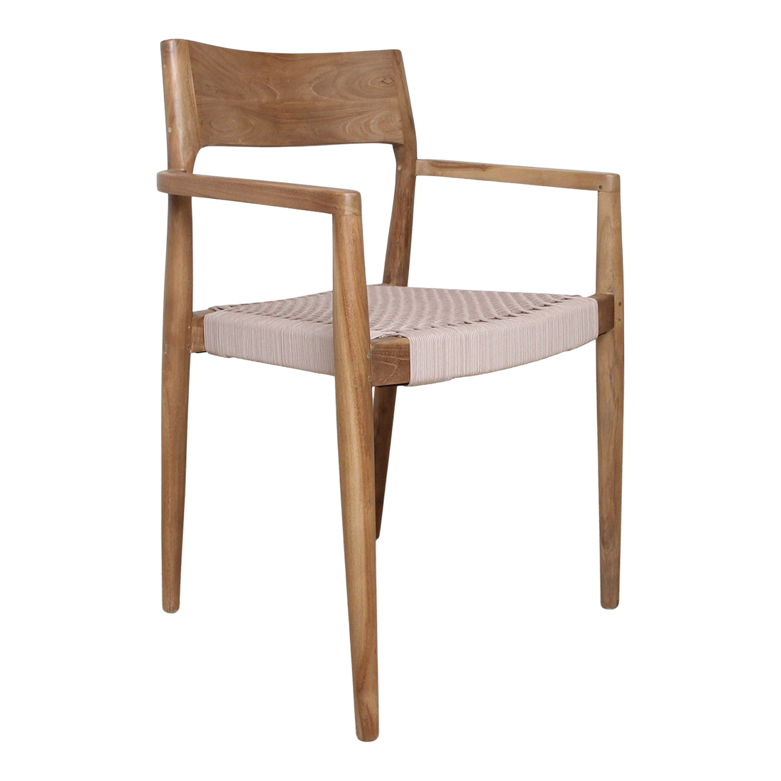 Chaise de salle à manger en teck Freya avec accoudoirs naturel lot de 2 Raw Materials