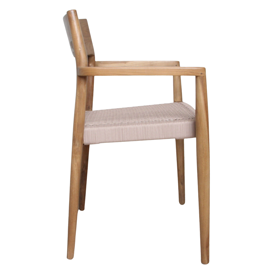 Chaise de salle à manger en teck Freya avec accoudoirs naturel lot de 2 Raw Materials