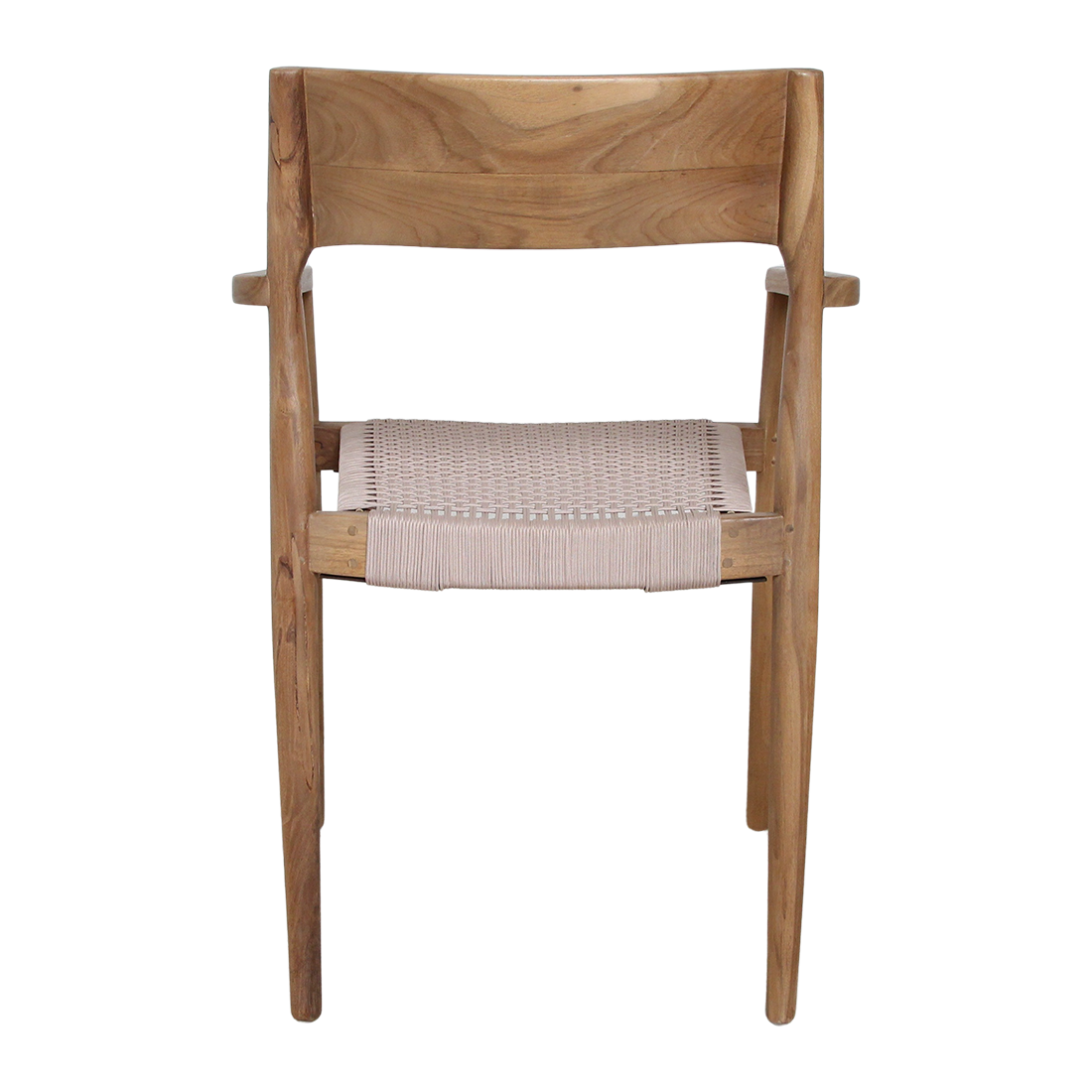 Chaise de salle à manger en teck Freya avec accoudoirs naturel lot de 2 Raw Materials