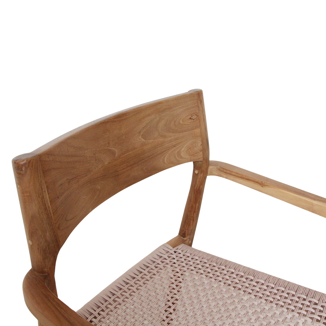 Chaise de salle à manger en teck Freya avec accoudoirs naturel lot de 2 Raw Materials