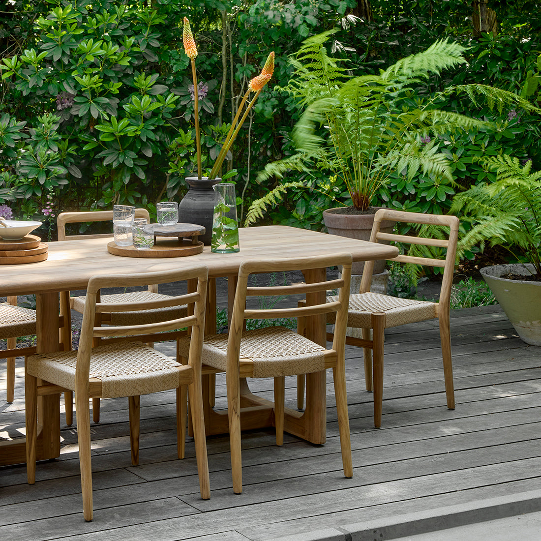 Chaise de terrasse Verano avec accoudoirs Naturel Lot de 2 Raw Materials