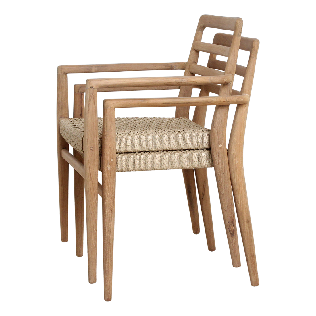 Chaise de terrasse Verano avec accoudoirs Naturel Lot de 2 Raw Materials