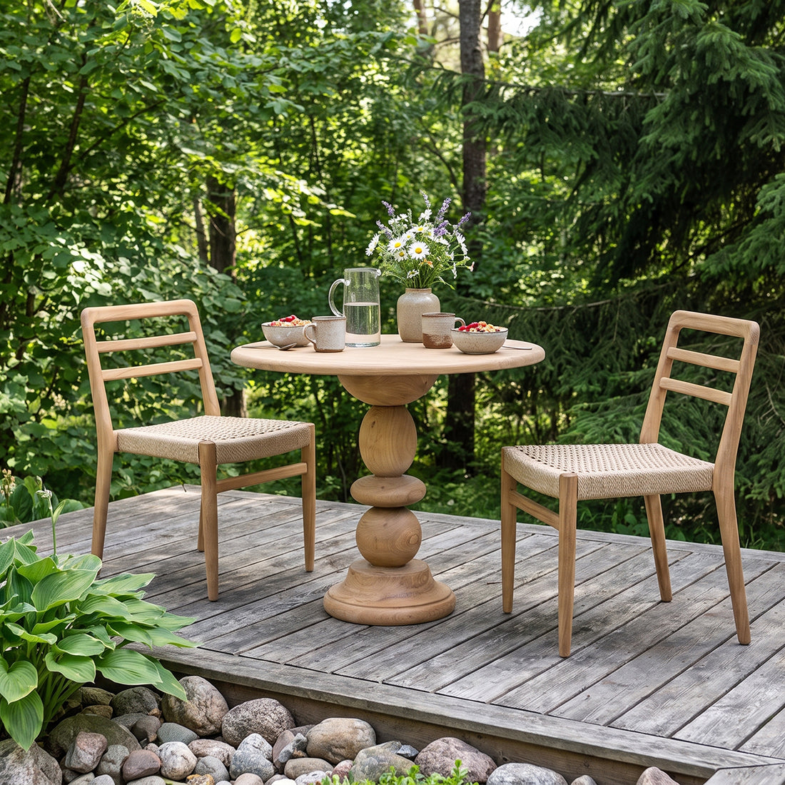 Chaise de terrasse Verano sans accoudoirs Naturel Lot de 2 Raw Materials